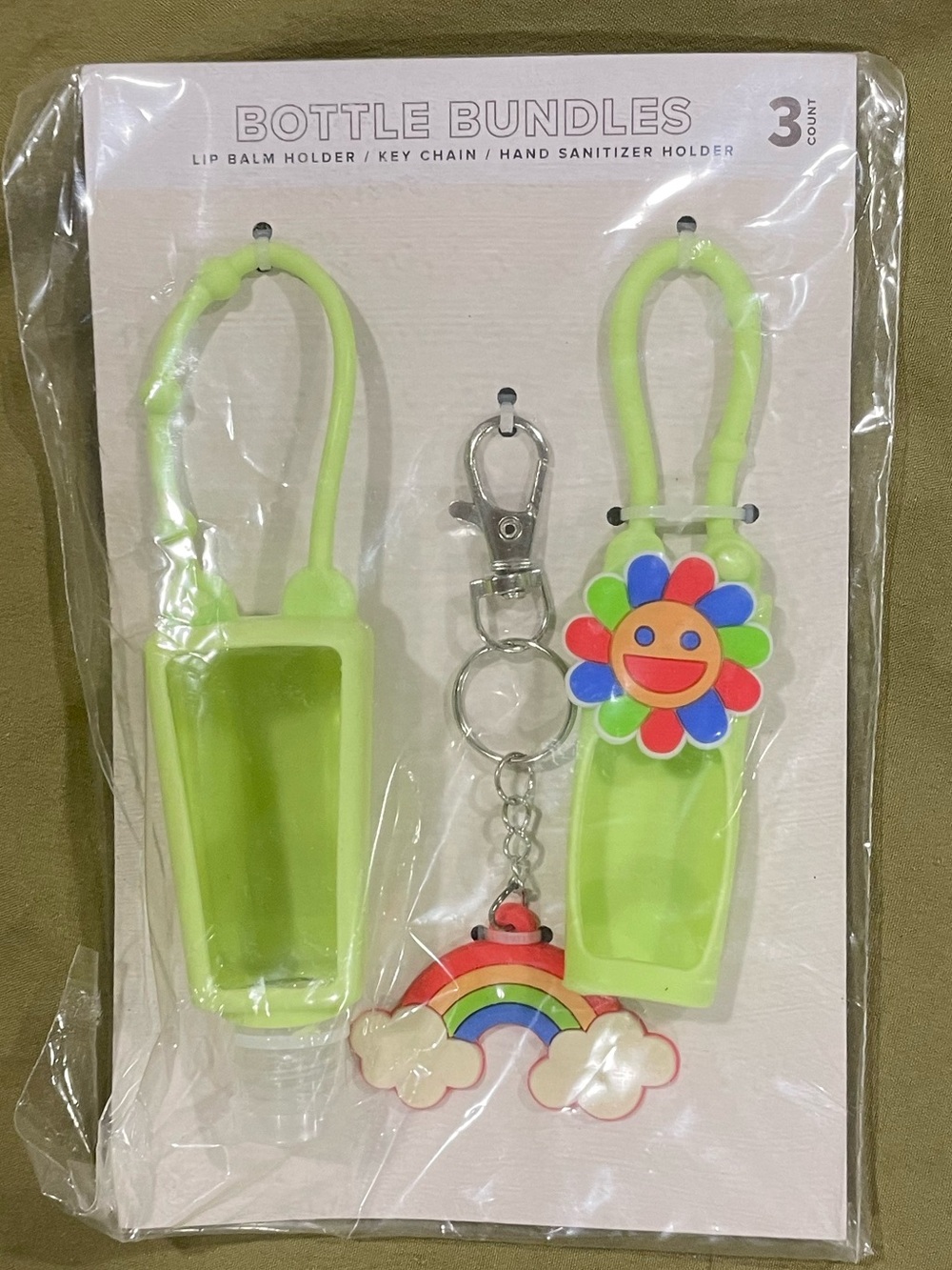 Kids Green Bottle Bundle Hand Sanitizer & Keychain Set